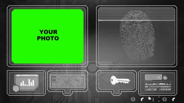 Impressões digitais - Digitalização de ID - Preto — Vídeo de Stock
