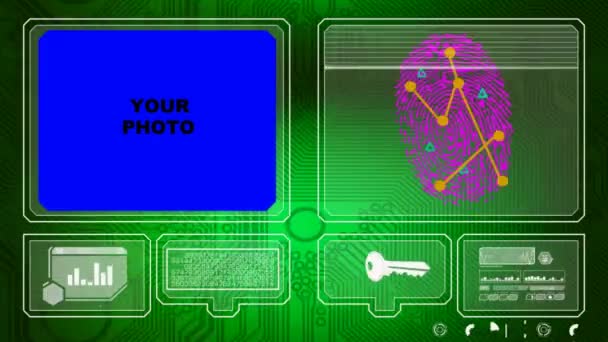 Impronte digitali - Scansione ID - Verde — Video Stock