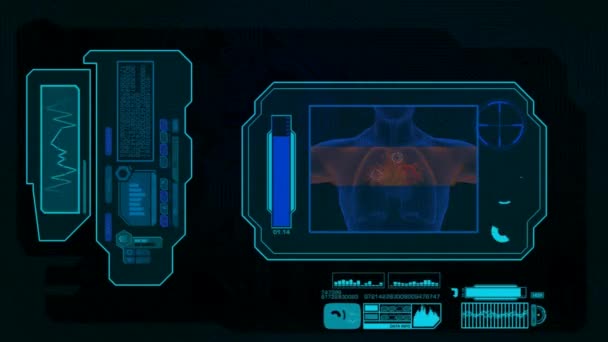 Digitale analyse - hart - blauw — Stockvideo