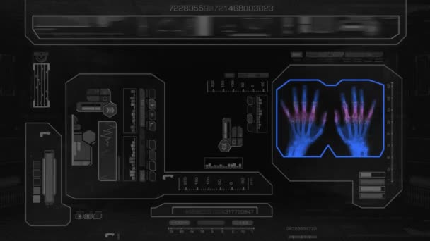 Advanced Hands Scan - black — Stock Video