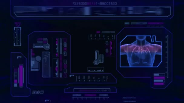 先进的心脏扫描-蓝色 — 图库视频影像