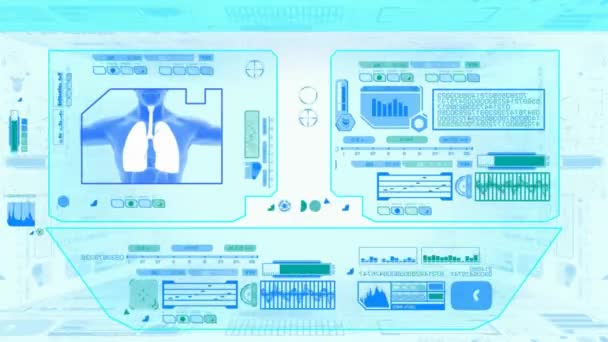 Chequeo Médico de Pulmones azul y blanco — Vídeo de stock