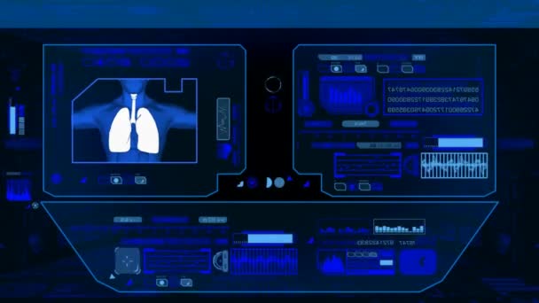 Control Médico de Pulmones - azul — Vídeo de stock