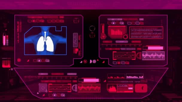 Płuc badania lekarskie - fioletowy — Wideo stockowe