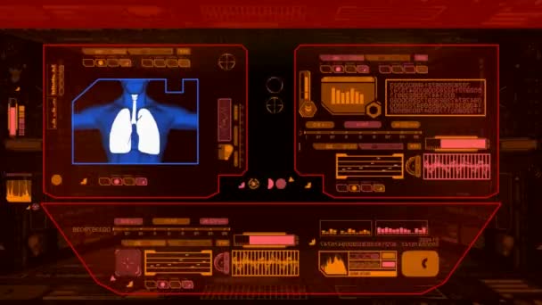 Lungs Medical Check - merah — Stok Video