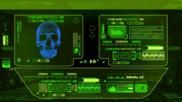 Skull Medical Check - green — Stock Video