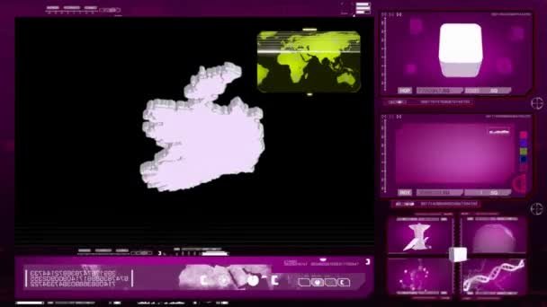 Irlanda - monitor de computador - rosa 01 — Vídeo de Stock
