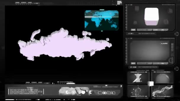 Rusko - počítačový monitor - černá — Stock video