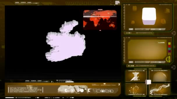 Irland - computer monitor - gelb 01 — Stockvideo