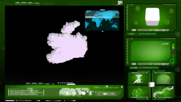 Irland - computer monitor - grün — Stockvideo