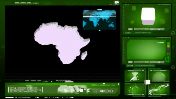 África - monitor de computador - verde — Vídeo de Stock