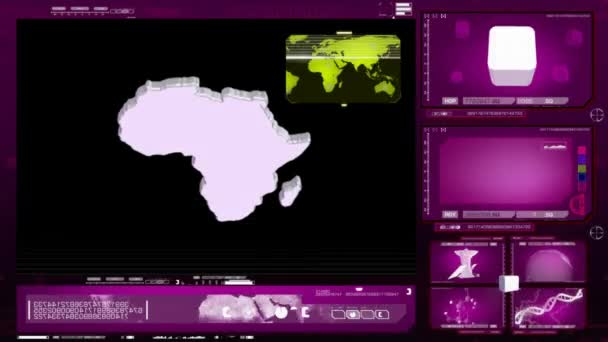 Afrika - počítačový monitor - růžová — Stock video