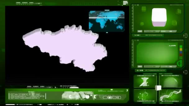 Belgio - monitor per computer - verde — Video Stock