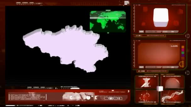 比利时-电脑显示器-红色 — 图库视频影像