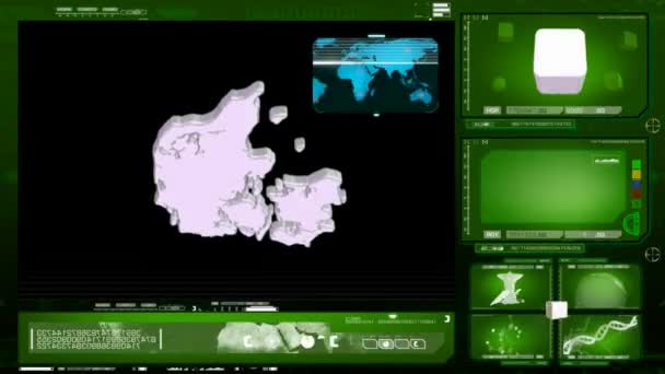 Dänemark - Computermonitor - grün — Stockvideo