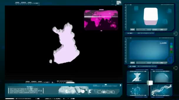 Finlandia - monitor de ordenador - azul — Vídeo de stock