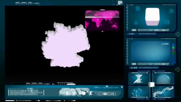 Tyskland - datorskärm - blå — Stockvideo