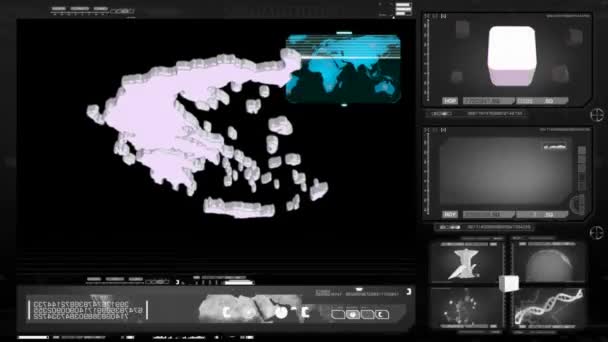 Grecia - monitor de ordenador - negro — Vídeos de Stock