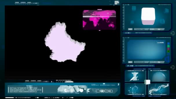 Люксембург - монітор комп'ютера - синій — стокове відео