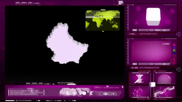 Люксембург - монітор комп'ютера - рожевий — стокове відео