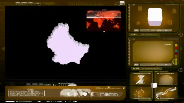 Luxemburg - datorskärm - gul — Stockvideo