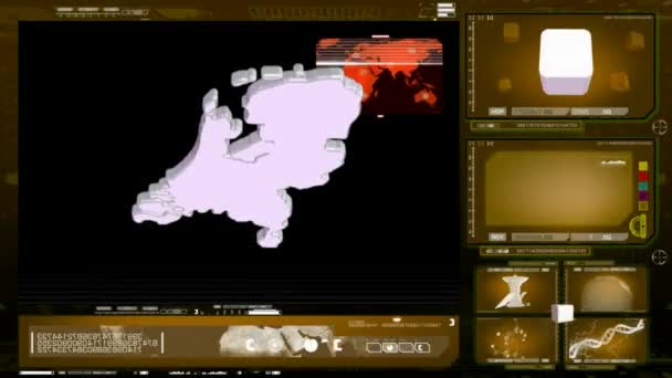 Holandia - monitor komputerowy - żółty — Wideo stockowe