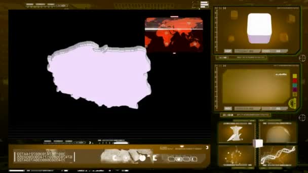 Pologne - écran d'ordinateur - jaune — Video