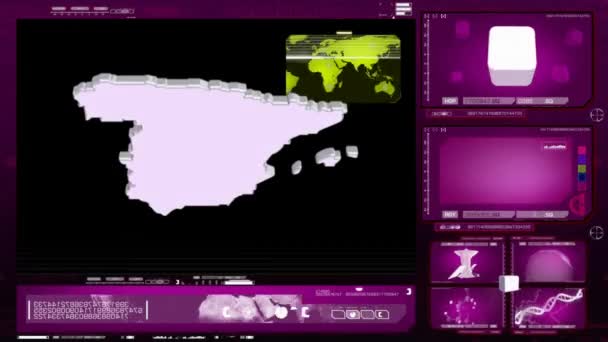 Hiszpania - monitor komputerowy - różowy — Wideo stockowe