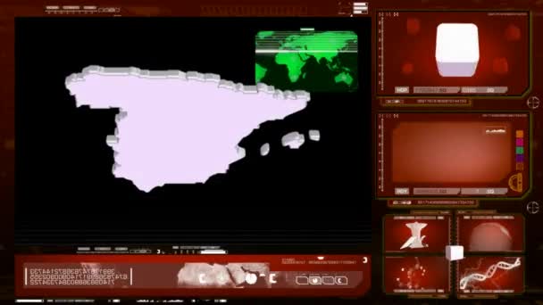 İspanya - bilgisayar monitörü - kırmızı — Stok video