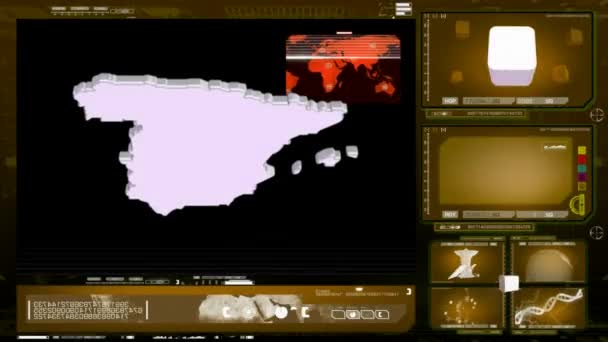 Spain - computer monitor - yellow — Stock Video