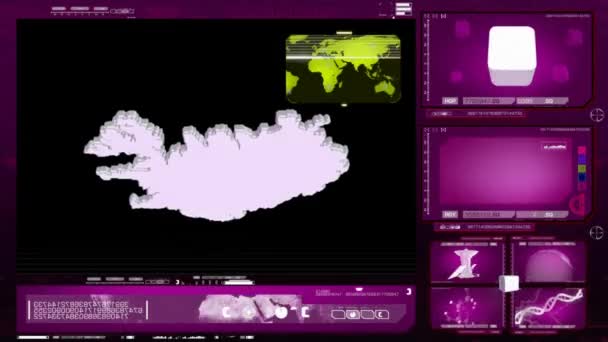 Islandia - monitor komputerowy - różowy — Wideo stockowe