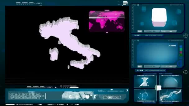 İtalya - bilgisayar monitörü - mavi — Stok video