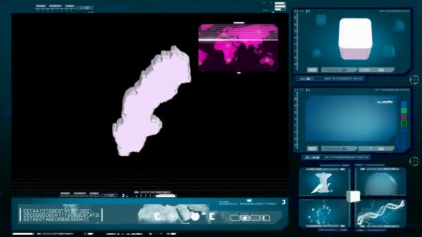 Suecia - monitor de ordenador - azul — Vídeos de Stock