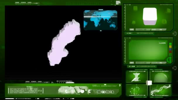 Sverige - datorskärm - grön — Stockvideo