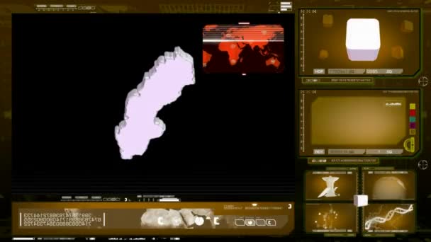 Zweden - computermonitor - geel — Stockvideo