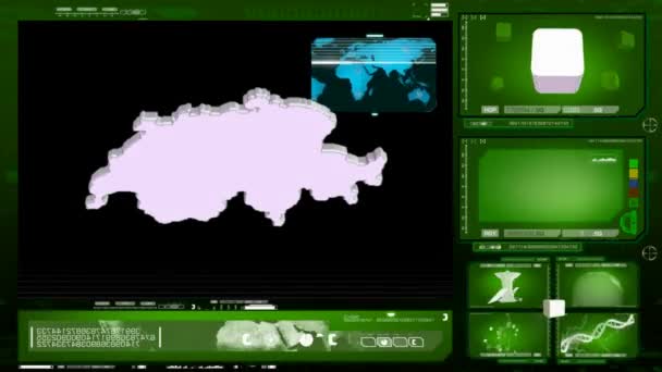 Svizzera - monitor per computer - verde — Video Stock