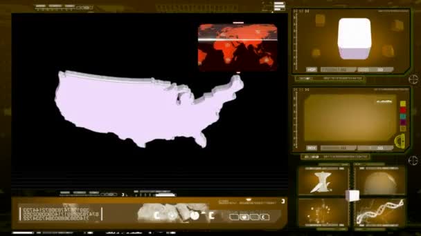 Estados Unidos - monitor de ordenador - amarillo — Vídeos de Stock