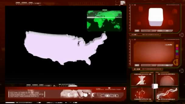 USA - computermonitor - rood — Stockvideo