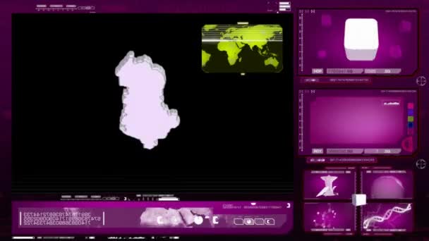 Albania - monitor komputer - pink — Stok Video