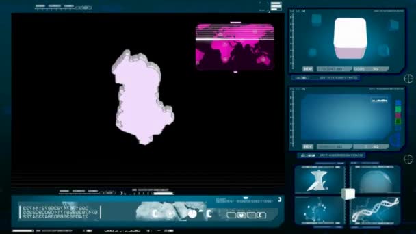 Albanië - computermonitor - blauw — Stockvideo