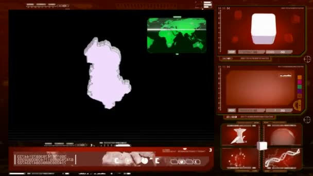 Albania - monitor komputer - merah — Stok Video