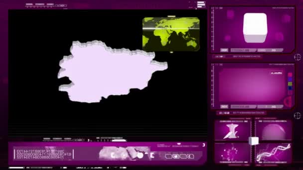 Andorra - monitor de ordenador - rosa — Vídeo de stock