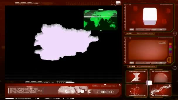 Андорра - монитор компьютера - красный — стоковое видео
