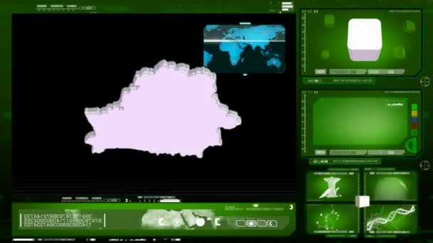 Bielorussia - monitor per computer - verde — Video Stock