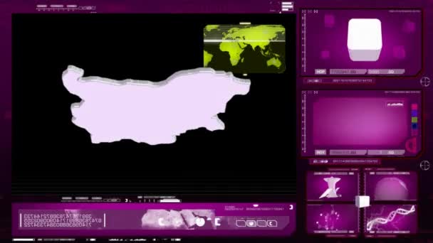 Bulgaristan - bilgisayar monitörü - mavi 00 — Stok video