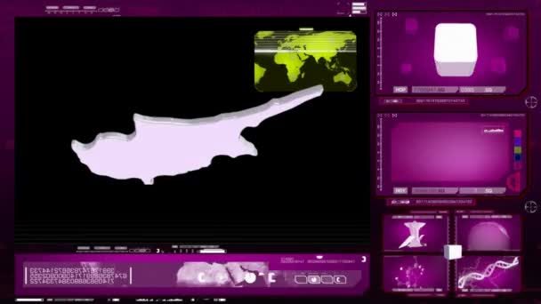 Кипр - монитор компьютера - розовый 0 — стоковое видео