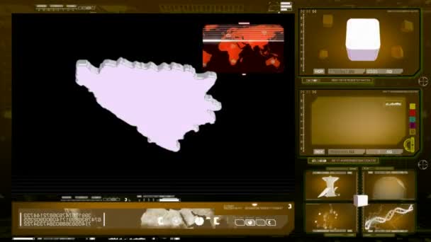 波斯尼亚和黑塞哥维那-电脑显示器-黄色 00. — 图库视频影像