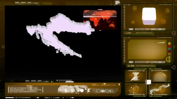 Horvátország - számítógép-monitor - sárga — Stock videók