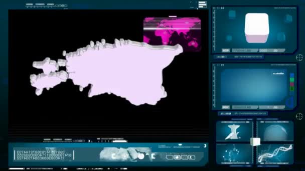 爱沙尼亚-电脑显示器-蓝色 — 图库视频影像