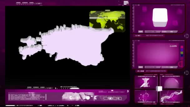Estonya - bilgisayar monitörü - pembe — Stok video